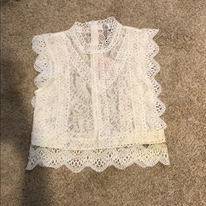 White cropped blouse